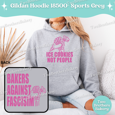 Ice Cookies Not People Sweatshirt, Bakers Against Fascism Hoodie, Pro-Democracy Baking Sweatshirt, Unisex Political Gift, Skeleton Baker