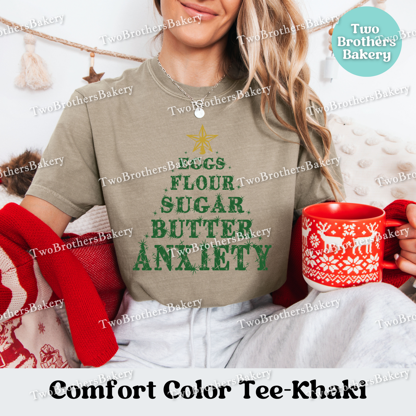Eggs Flour Sugar Butter Anxiety Shirt, Funny Christmas Baking Tee, Holiday Baking Shirt, Holiday Baker Gift, Baking Humor Tee, Anxious Baker