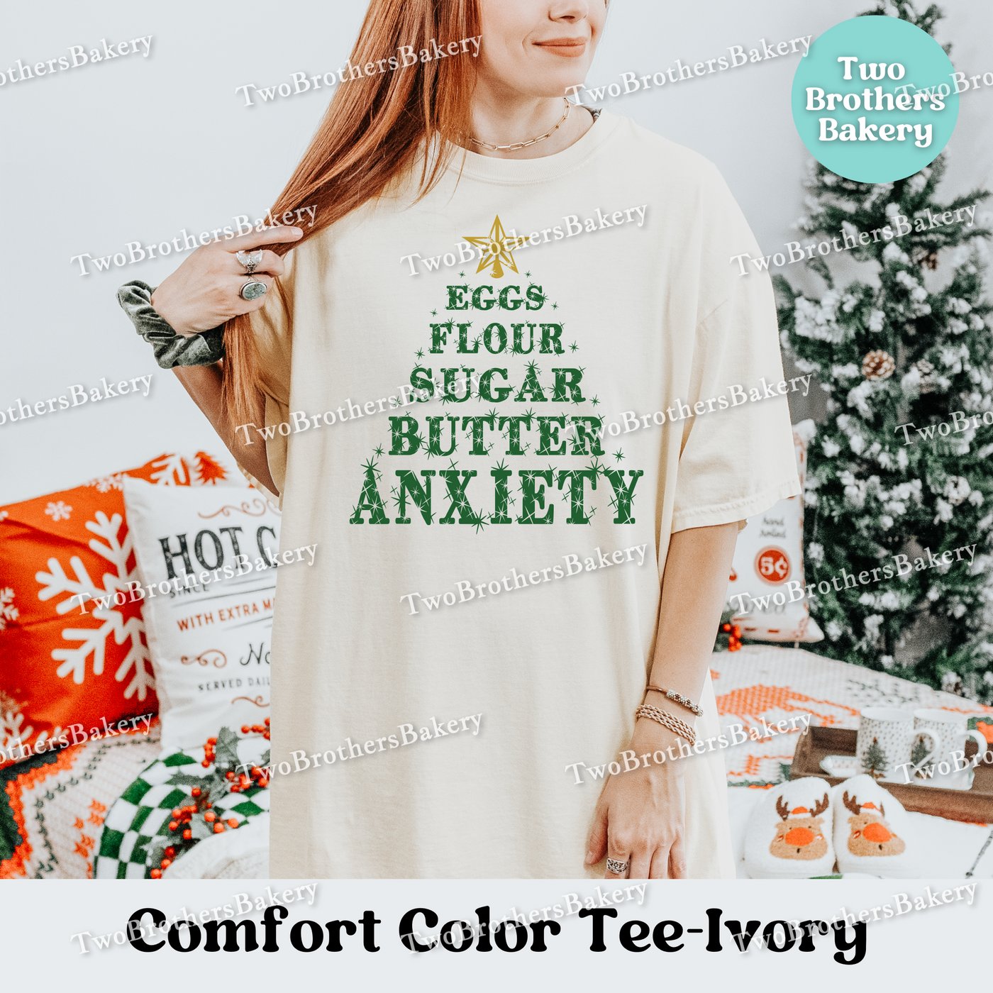 Eggs Flour Sugar Butter Anxiety Shirt, Funny Christmas Baking Tee, Holiday Baking Shirt, Holiday Baker Gift, Baking Humor Tee, Anxious Baker