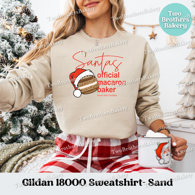 Santas Official Macaron Baker Sweatshirt, Christmas Baking Crewneck, Holiday Macaron Lover Gift, Matching Family Tops, Mom and Me Baking