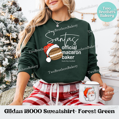 Santas Official Macaron Baker Sweatshirt, Christmas Baking Crewneck, Holiday Macaron Lover Gift, Matching Family Tops, Mom and Me Baking