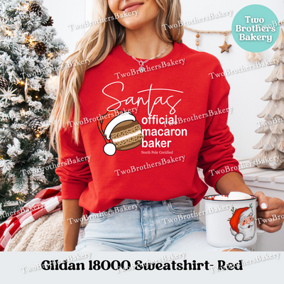 Santas Official Macaron Baker Sweatshirt, Christmas Baking Crewneck, Holiday Macaron Lover Gift, Matching Family Tops, Mom and Me Baking
