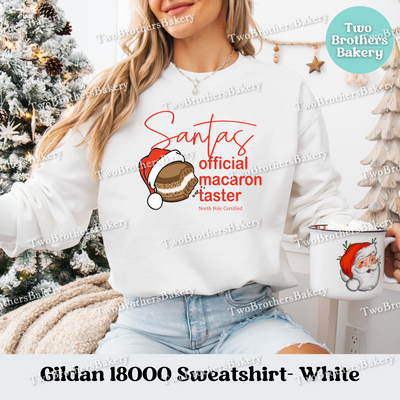 Santas Official Macaron Taster Sweatshirt, Christmas Baking Crewneck, Holiday Macaron Lover Gift, Matching Family Tops, Mom and Me Baking