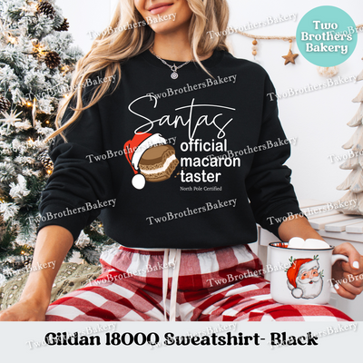 Santas Official Macaron Taster Sweatshirt, Christmas Baking Crewneck, Holiday Macaron Lover Gift, Matching Family Tops, Mom and Me Baking