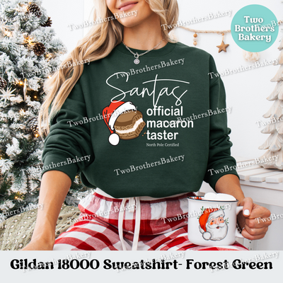 Santas Official Macaron Taster Sweatshirt, Christmas Baking Crewneck, Holiday Macaron Lover Gift, Matching Family Tops, Mom and Me Baking