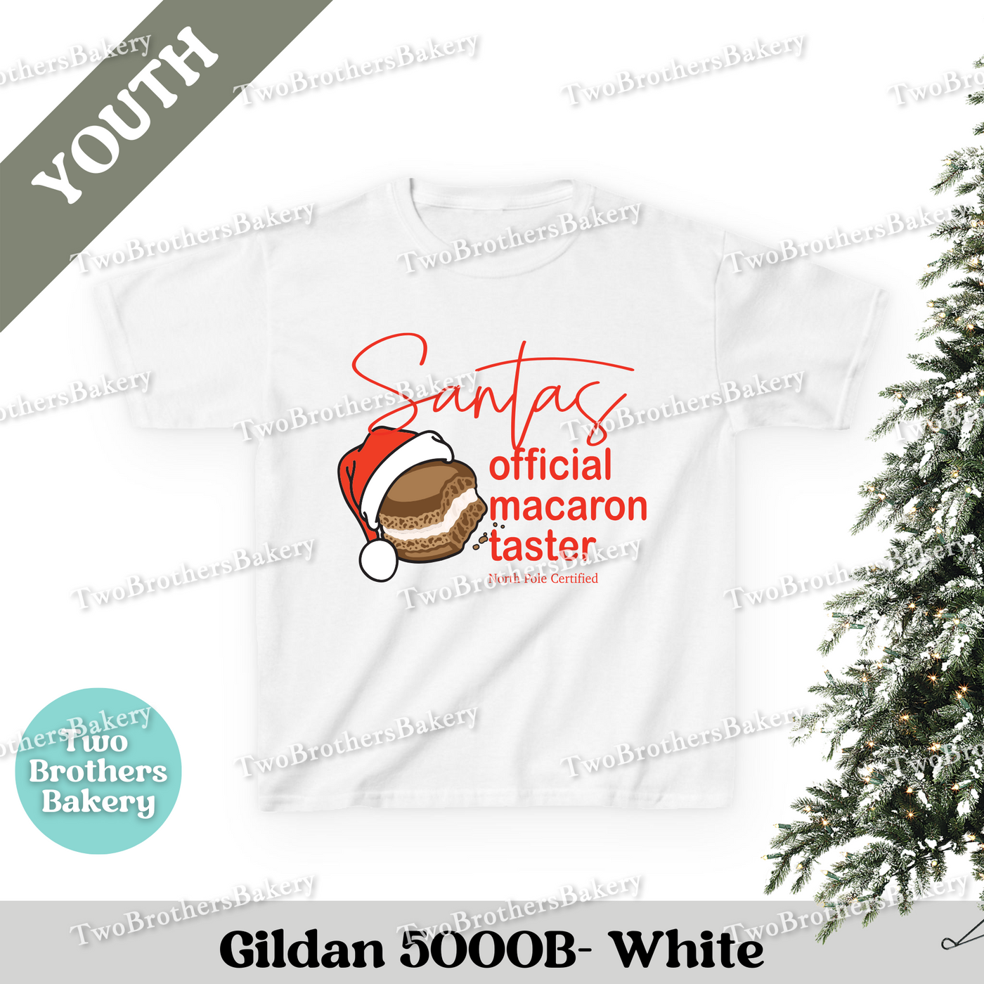 Santas Macaron Taster Kids Shirt, North Pole Certified Christmas Tee, Youth Holiday Baking Top, Family Matching Xmas Shirt, Kid Baker