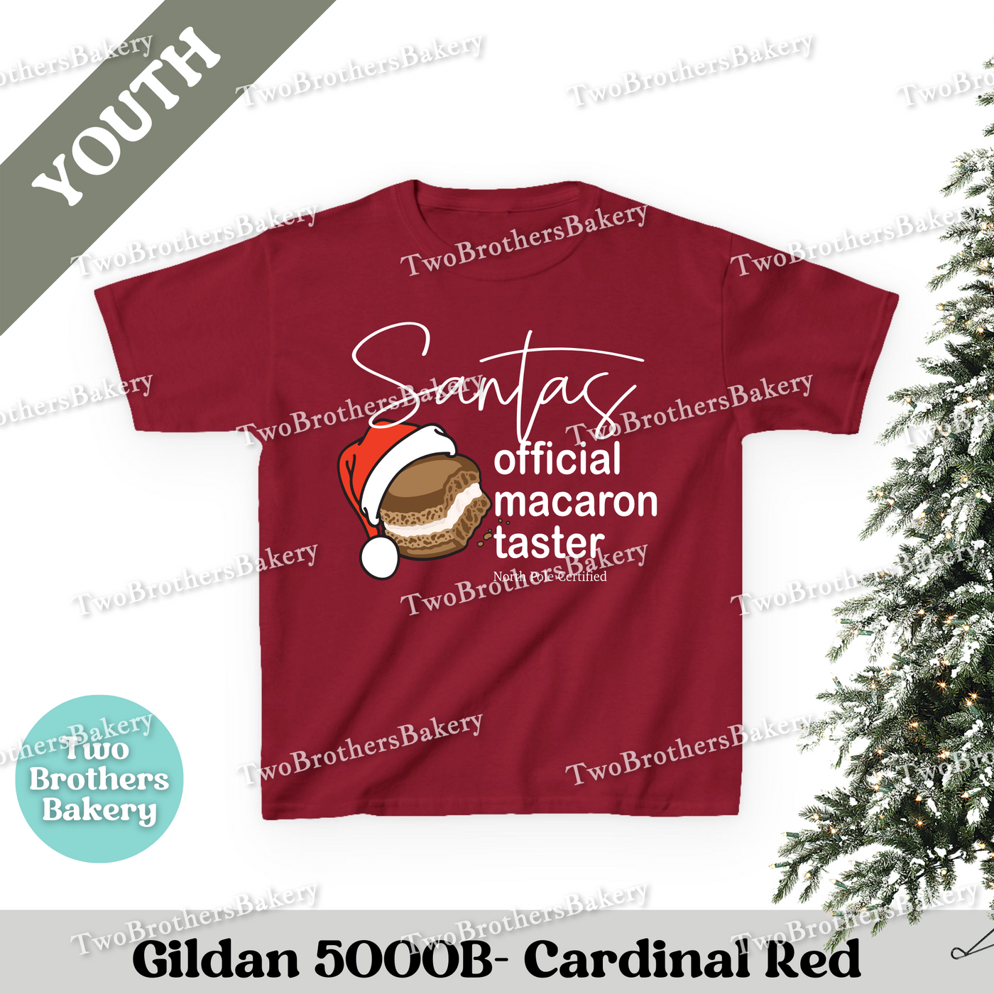Santas Macaron Taster Kids Shirt, North Pole Certified Christmas Tee, Youth Holiday Baking Top, Family Matching Xmas Shirt, Kid Baker