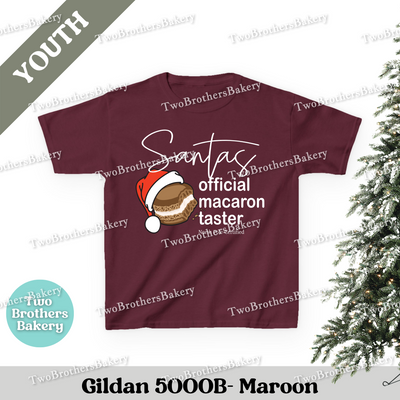 Santas Macaron Taster Kids Shirt, North Pole Certified Christmas Tee, Youth Holiday Baking Top, Family Matching Xmas Shirt, Kid Baker