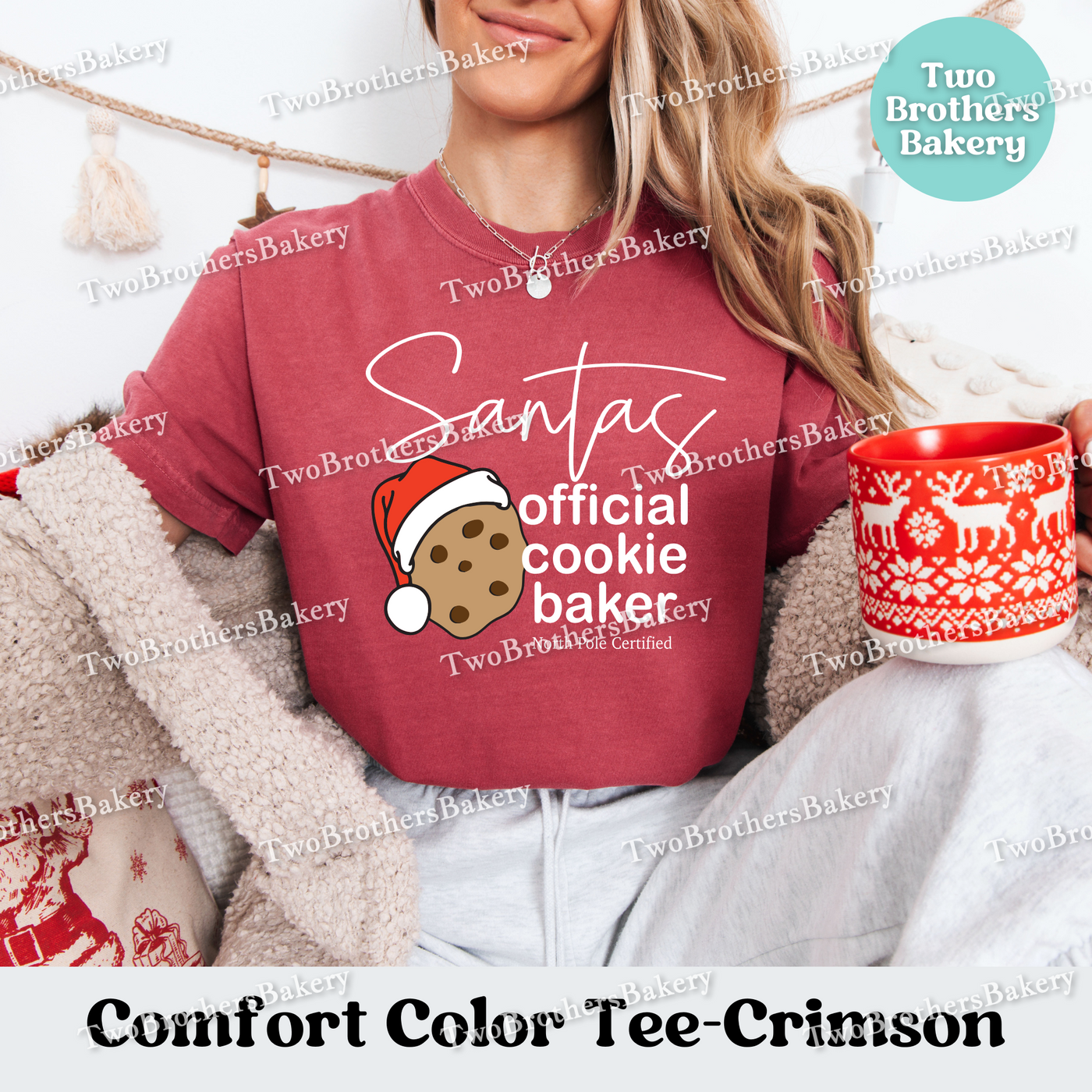 Santas Cookie Shirt, Christmas Baking Tee, Matching Family Tops, Christmas Cookies, Mom and Me Baking, Couple Baking Tshirt, North Pole