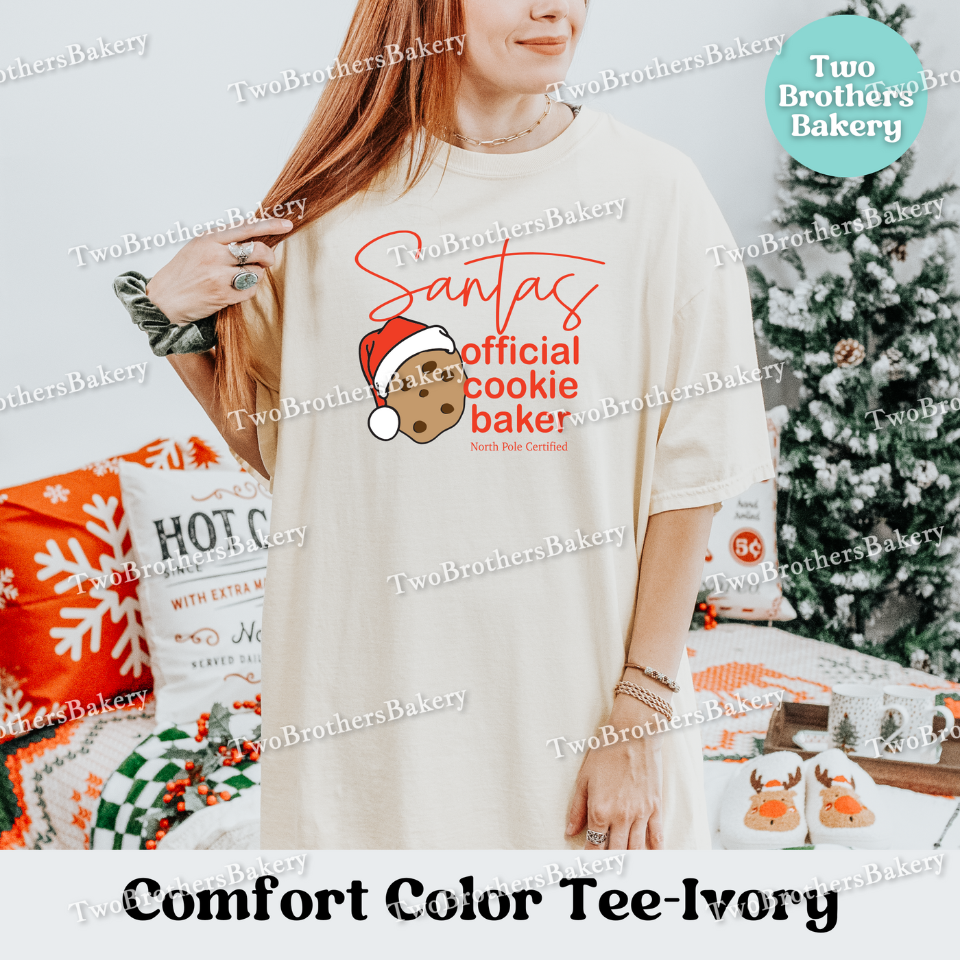 Santas Cookie Shirt, Christmas Baking Tee, Matching Family Tops, Christmas Cookies, Mom and Me Baking, Couple Baking Tshirt, North Pole