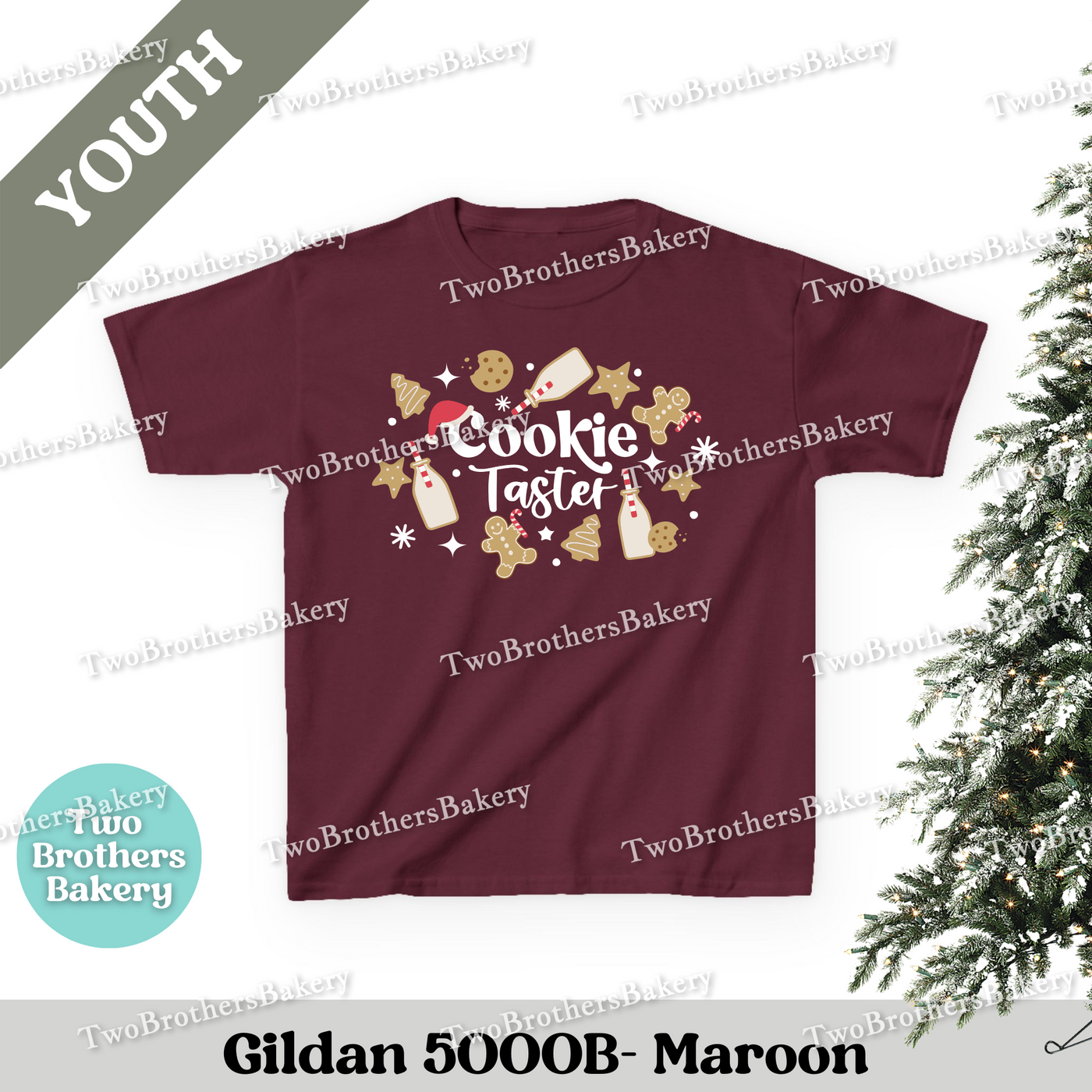 Baking Kids Shirt, Youth Christmas Baking Tee, Candy Cane Holiday Top, Matching Family Shirts, Christmas Family Baking Tee, Kids Cookie Tee