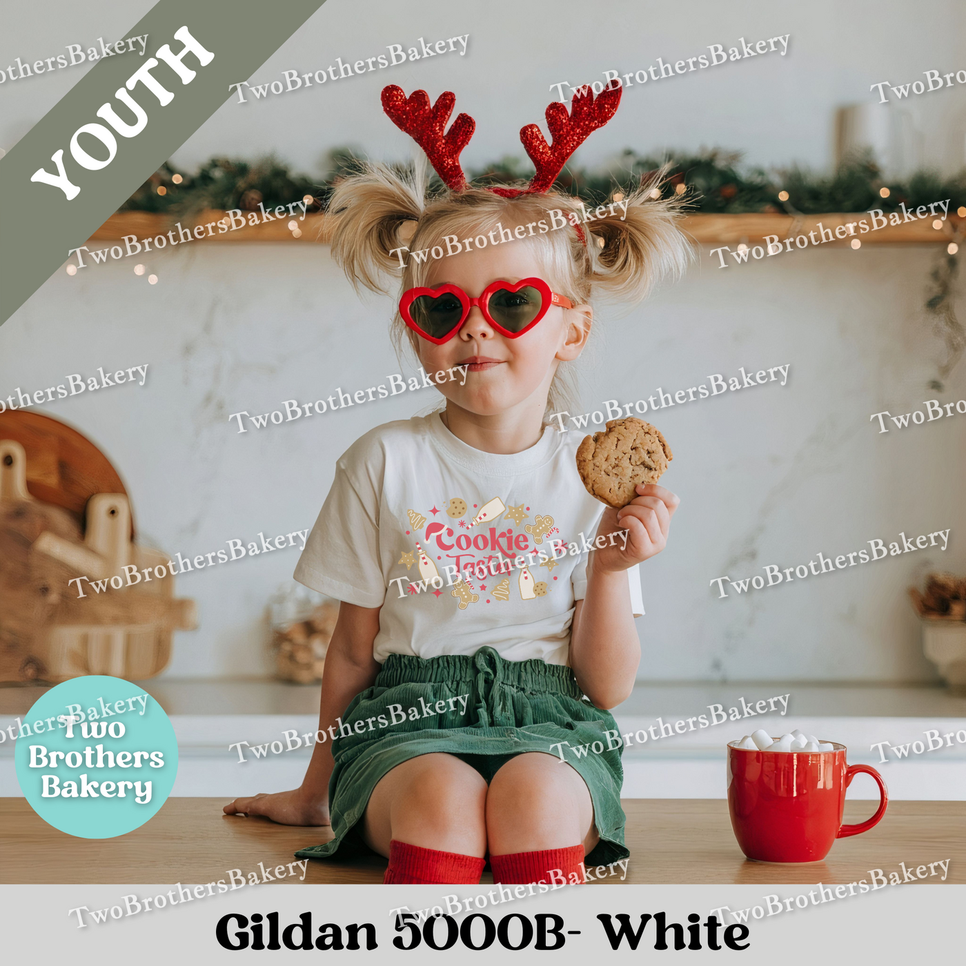 Baking Kids Shirt, Youth Christmas Baking Tee, Candy Cane Holiday Top, Matching Family Shirts, Christmas Family Baking Tee, Kids Cookie Tee