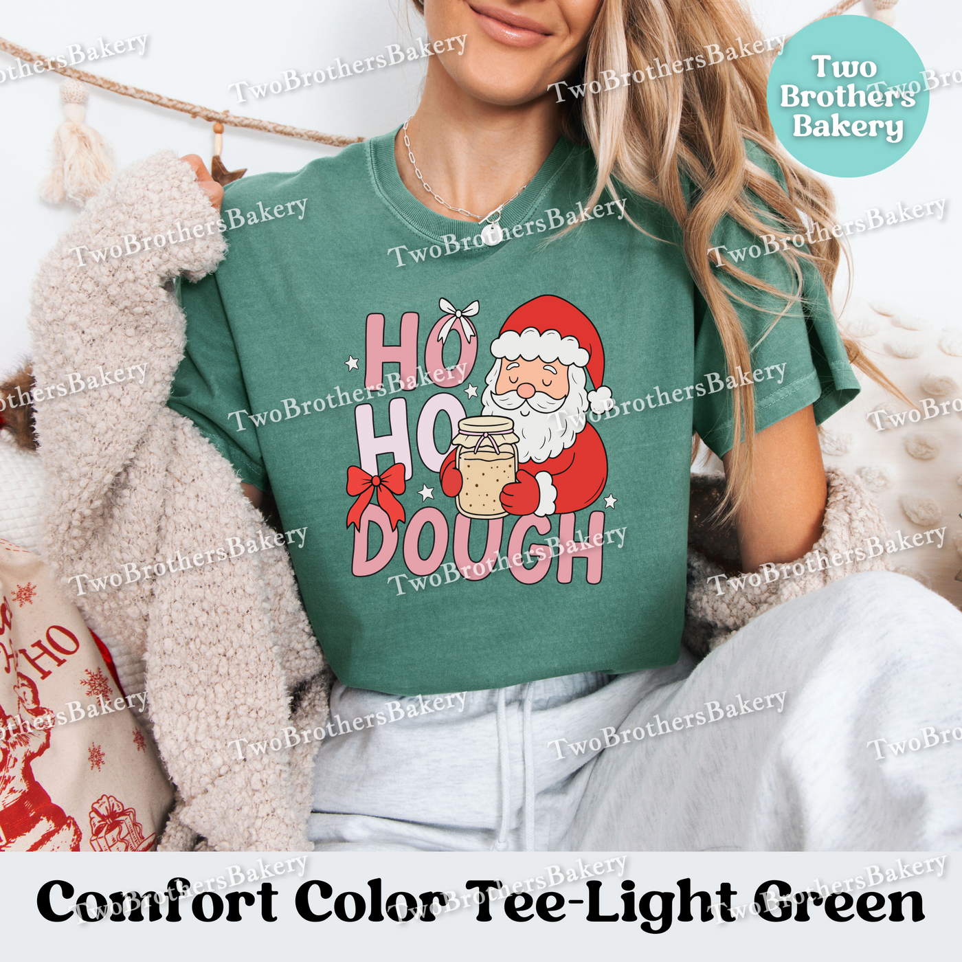 Ho Ho Dough Shirt, Sourdough Christmas Baking Tee, Holiday Bread Baker Gift, Sourdough Santa, Christmas Sourdough Tshirt, Ho Ho Ho Baker
