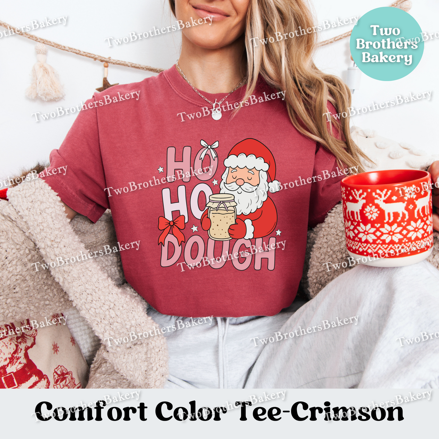 Ho Ho Dough Shirt, Sourdough Christmas Baking Tee, Holiday Bread Baker Gift, Sourdough Santa, Christmas Sourdough Tshirt, Ho Ho Ho Baker