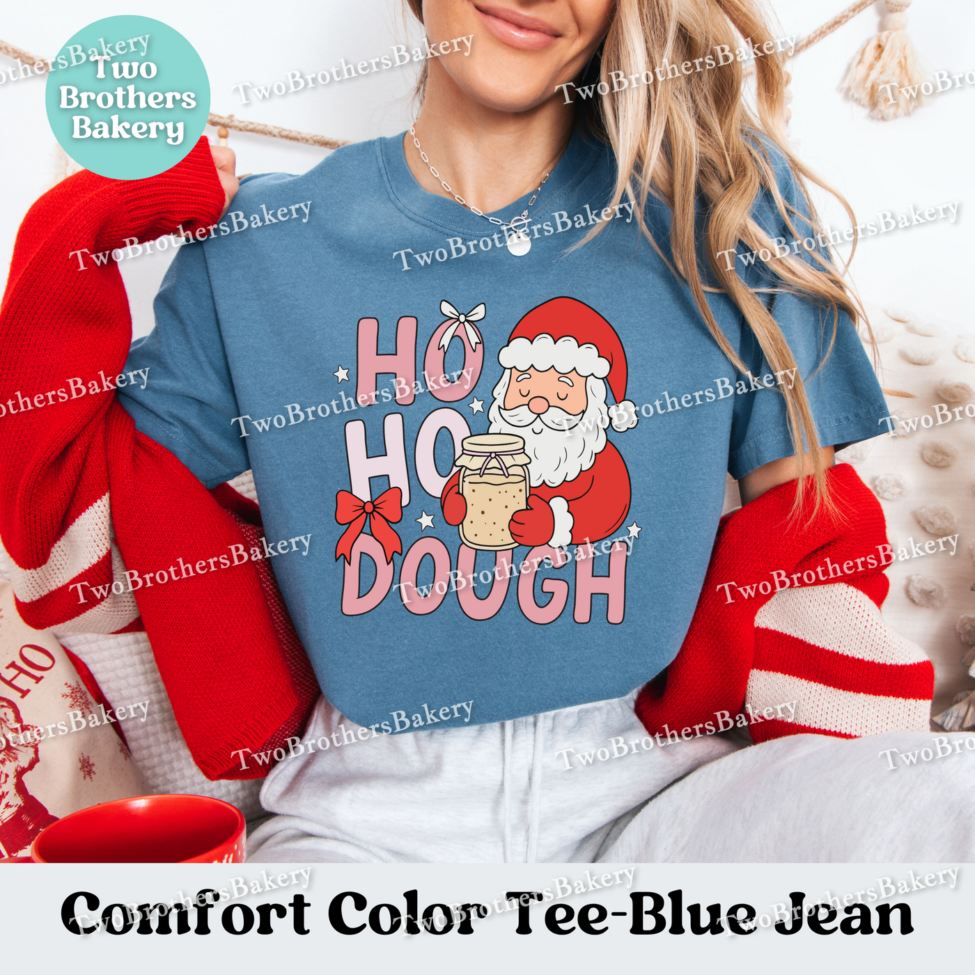 Ho Ho Dough Shirt, Sourdough Christmas Baking Tee, Holiday Bread Baker Gift, Sourdough Santa, Christmas Sourdough Tshirt, Ho Ho Ho Baker