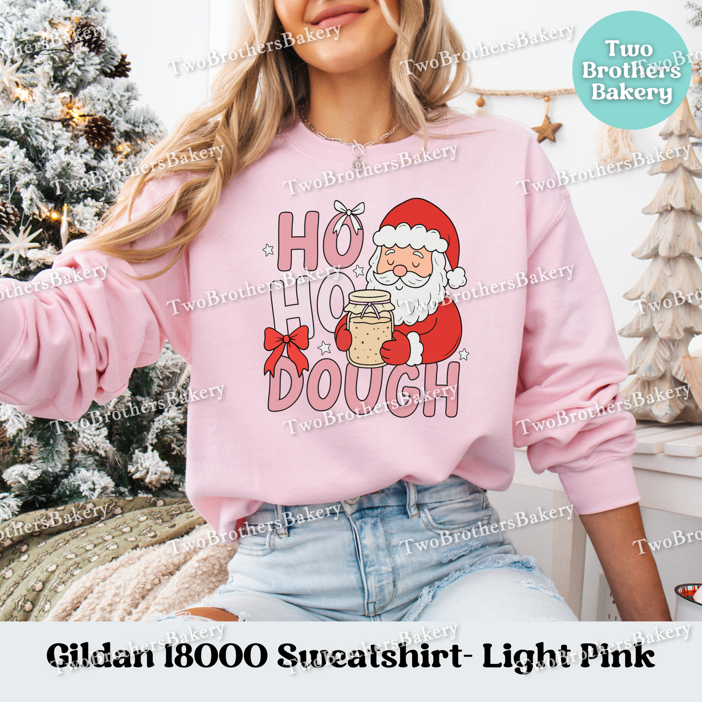 Ho Ho Dough Sweatshirt, Sourdough Christmas Hoodie, Holiday Bread Baker Gift, Festive Baking Top, Christmas Sourdough, Sourdough Santa