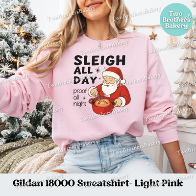 Sleigh All Day Proof All Night Sweatshirt, Christmas Bread Baker Crewneck, Sourdough Holiday Baking Gift, Sourdough Santa, Christmas Sourdough