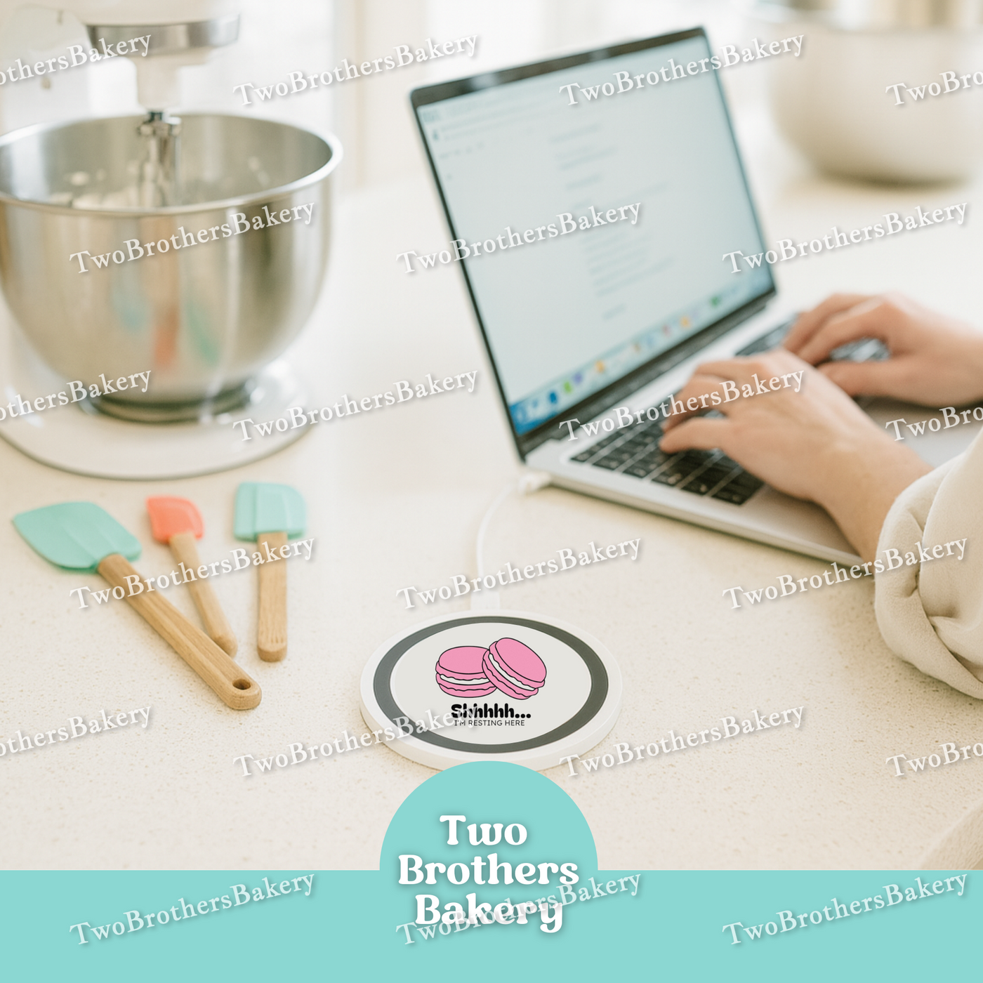 Wireless Phone Charging Pad, Gift for Macaron Bakers