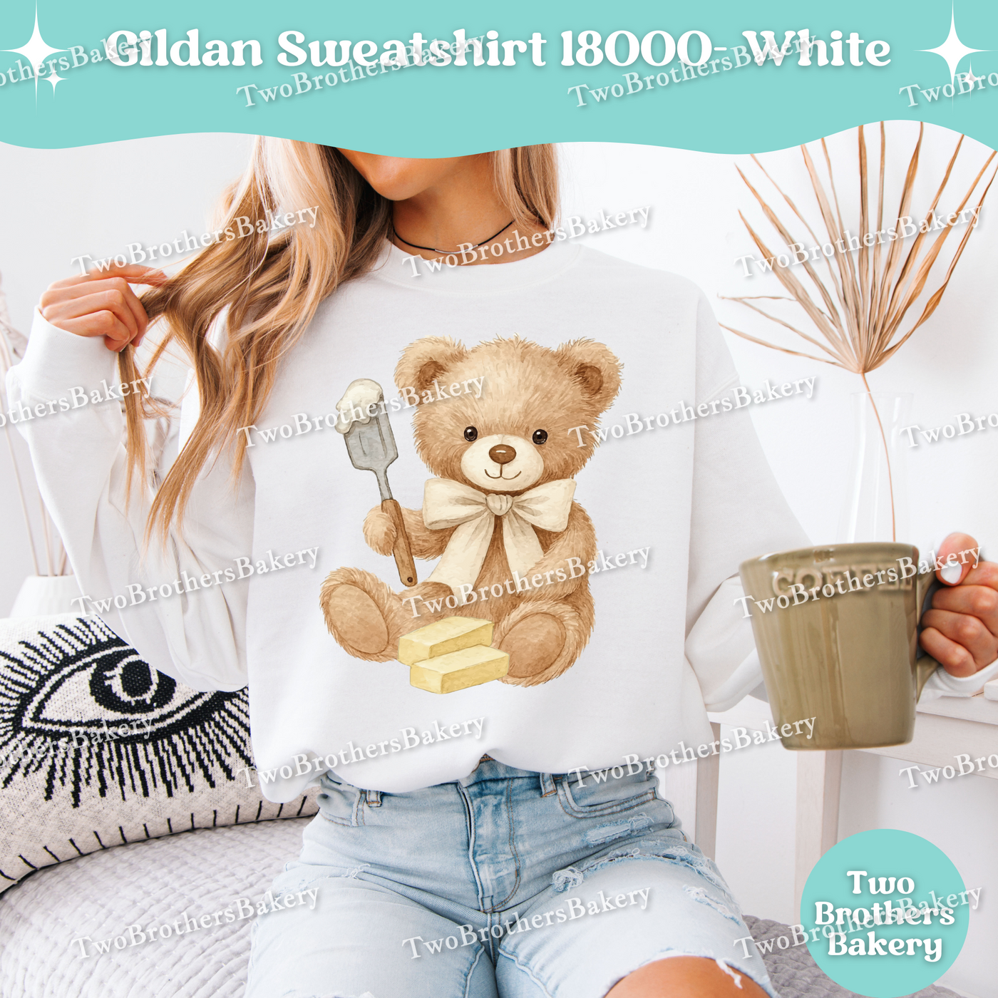 Teddy Bear Baker Sweatshirt, Baking Sweatshirt, Cute Gift for Bakers