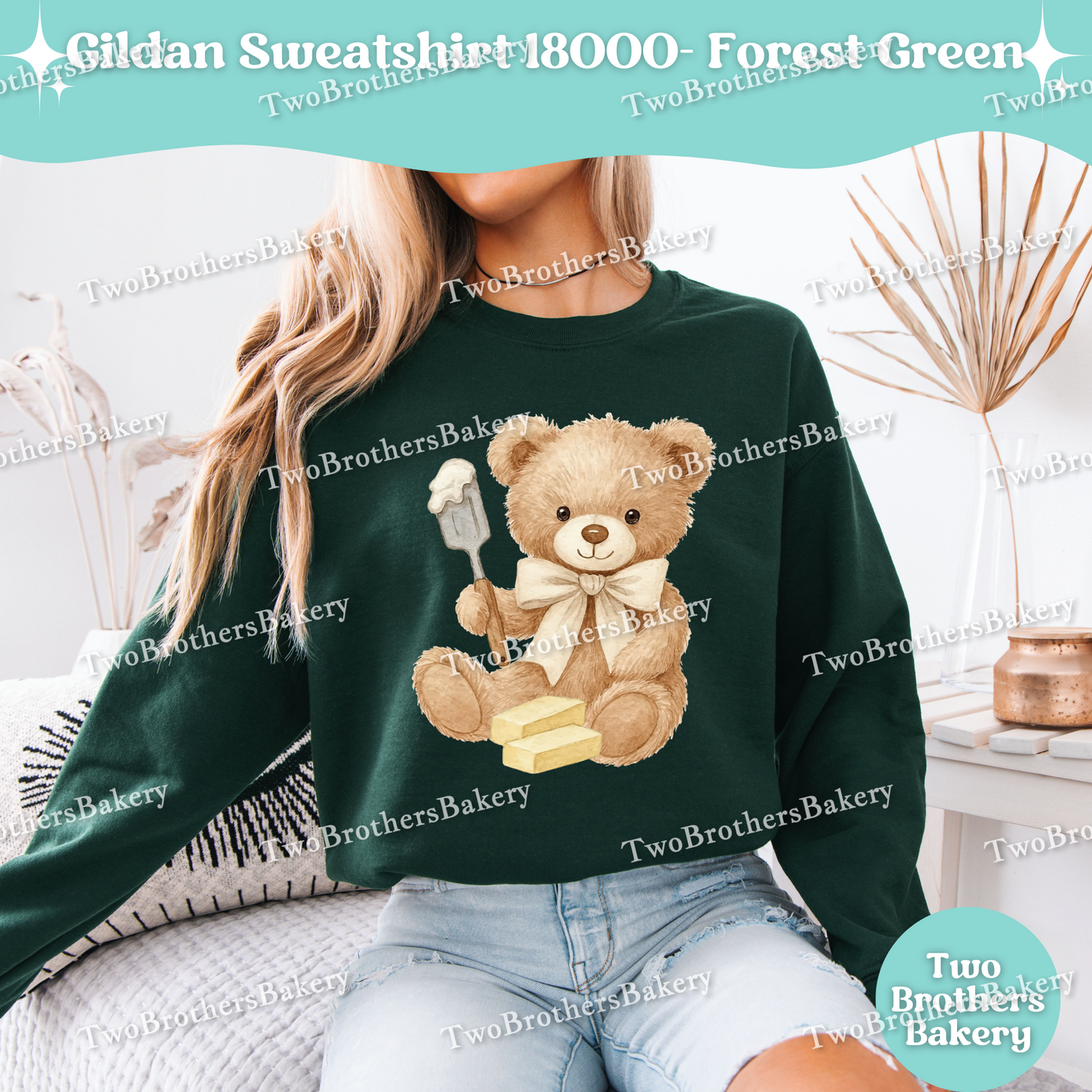 Teddy Bear Baker Sweatshirt, Baking Sweatshirt, Cute Gift for Bakers