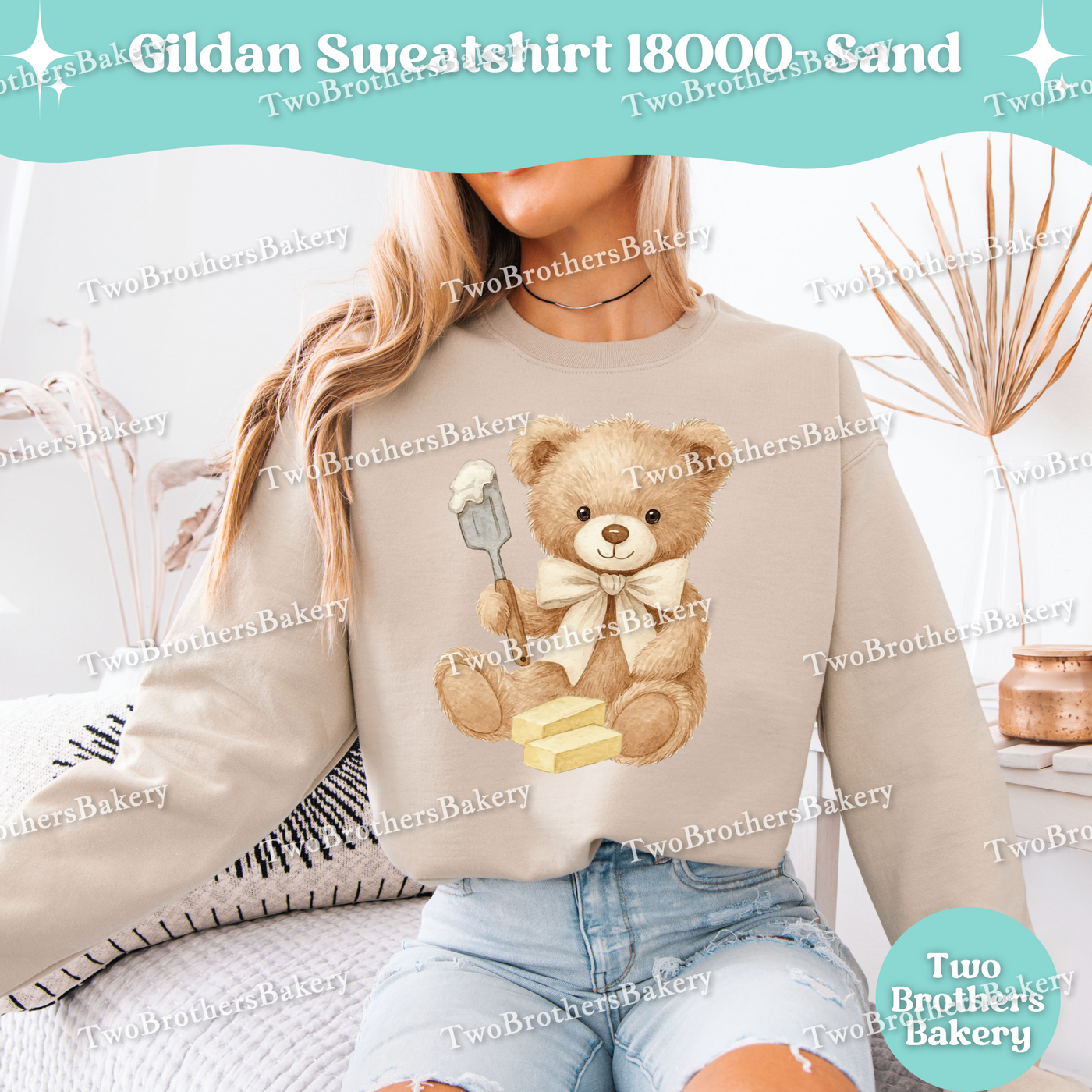 Teddy Bear Baker Sweatshirt, Baking Sweatshirt, Cute Gift for Bakers