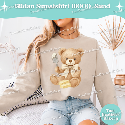 Teddy Bear Baker Sweatshirt, Baking Sweatshirt, Cute Gift for Bakers