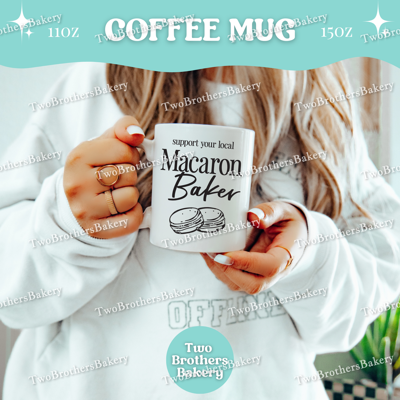 Support Your Local Macaron Baker Mug, Personalized Coffee Cup for Macaron Bakers, Gift for Macaron Bakers, 11oz 15oz