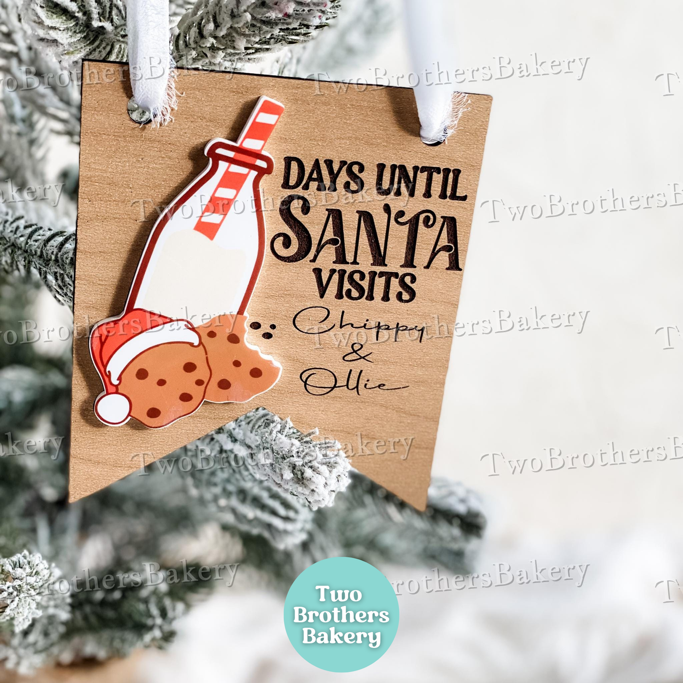 Countdown to Santa, Milk and Cookies Theme, Christmas Advent, Christmas Decor for Bakers