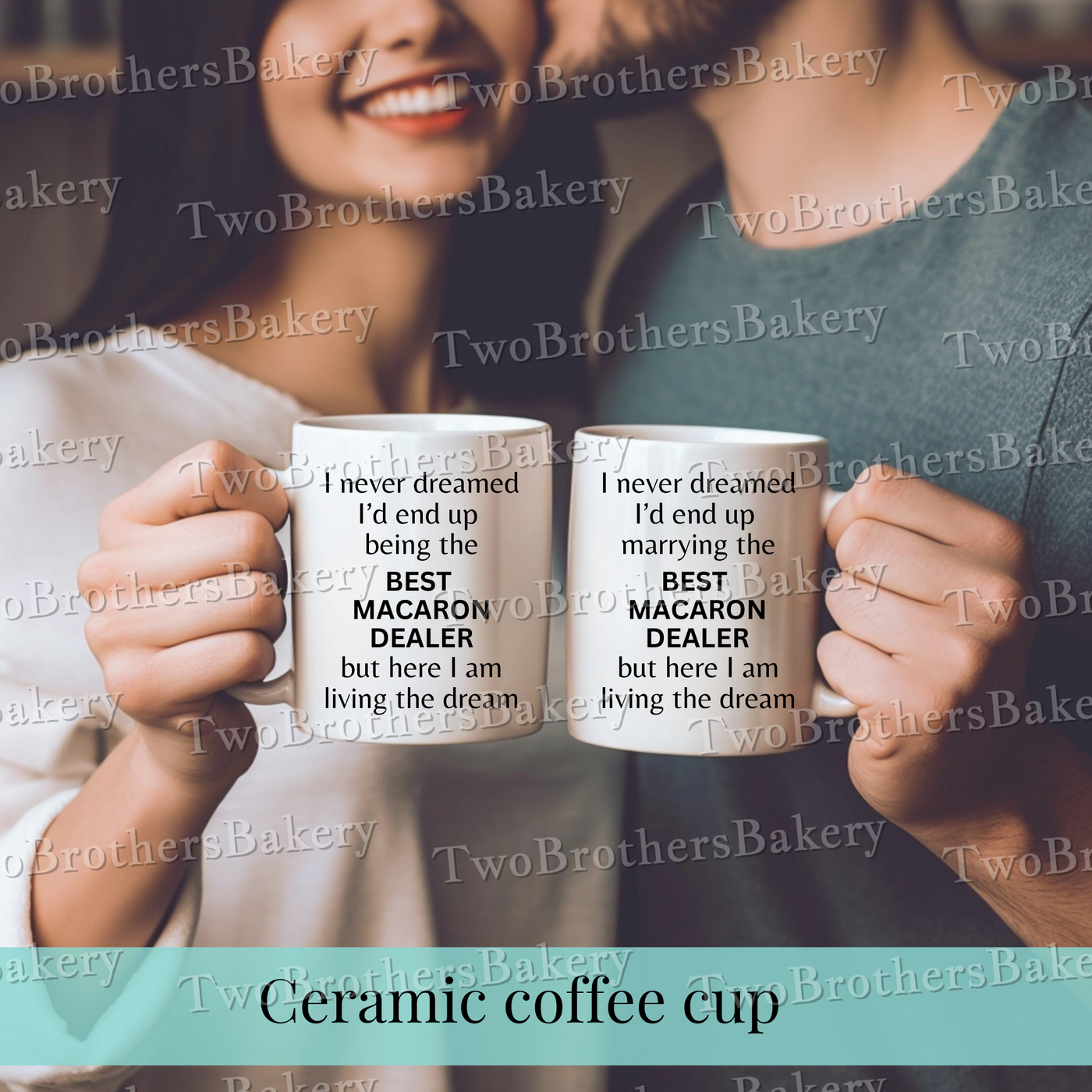 His and Her Macaron Baker's Dream Coffee Cups