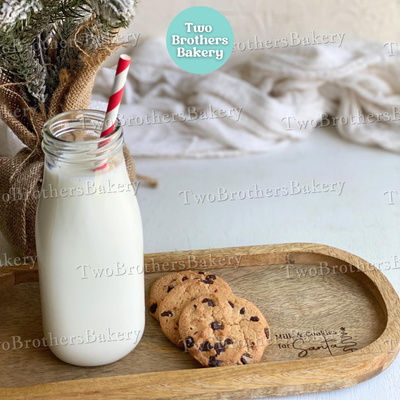 Milk & Cookies Tray for Santa, Christmas Traditions, Gift for Bakers, Holiday Magic