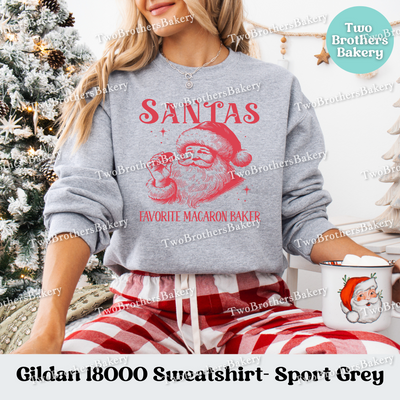 Santas Favorite Macaron Baker, Christmas Baking Sweatshirt, Santas Favorite Baker, Christmas Macarons, Xmas Baking, Holiday Baking Tee