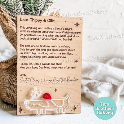 Long Dog Christmas Tradition - Long Dog Ornament & Hide and Seek Game, Personalized Family Keepsake, Kids Holiday Ornament, Family Keepsake