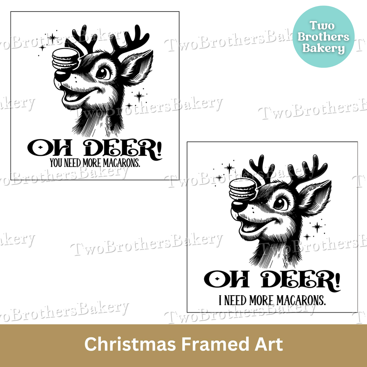 Christmas Baking Decor, Framed Artwork, Christmas Macarons Decorations