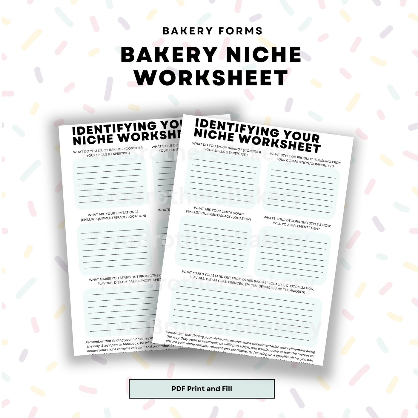 Identifying your Niche Worksheet