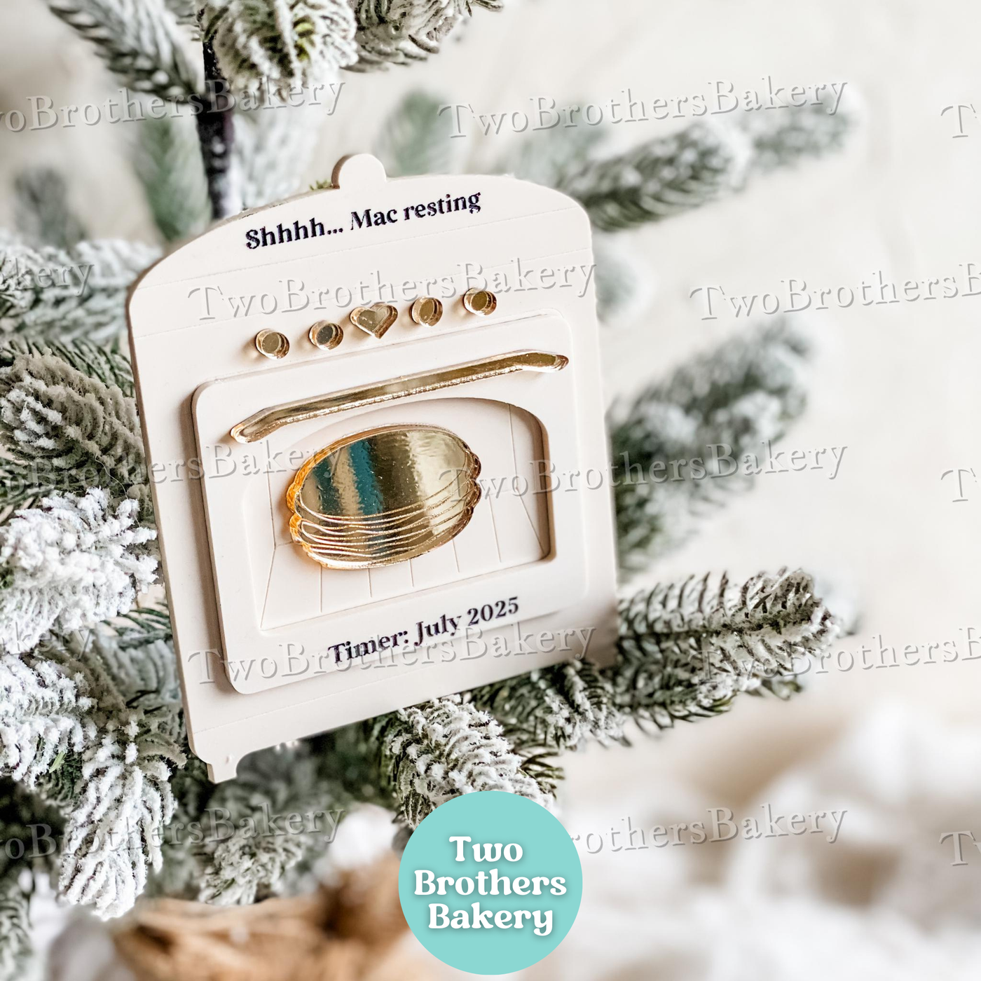 Pregnancy Ornament, Macaron Christmas Ornament for Expecting Bakers, Pregnancy Announcement