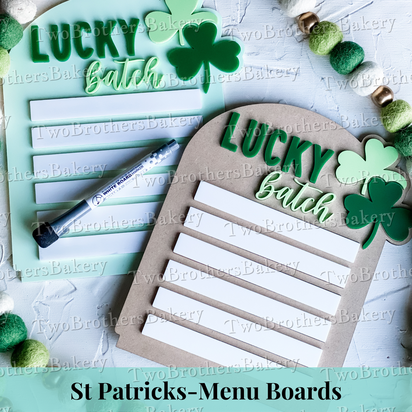 St Patricks Theme Menu Board