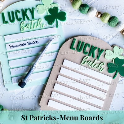 St Patricks Theme Menu Board