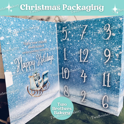 12 Days of Sweet Treats Advent Calendar Box, Empty Christmas Countdown Packaging for Bakers, Fill with Cookies, Macarons, or Gifts, DIY Holiday Box with 12 Compartments, Flat Pack Assembly