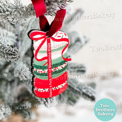2025 Macaron Christmas Ornament, Gift for Macaron Bakers, Baked a F*cked Ton of Macarons 2025