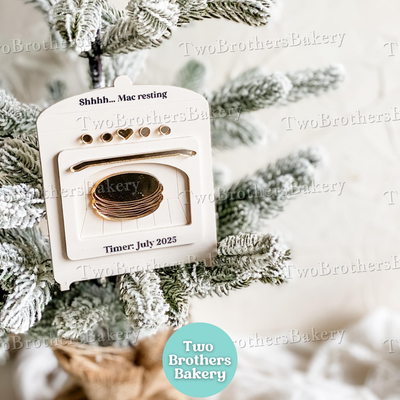 Pregnancy Ornament, Macaron Christmas Ornament for Expecting Bakers, Pregnancy Announcement