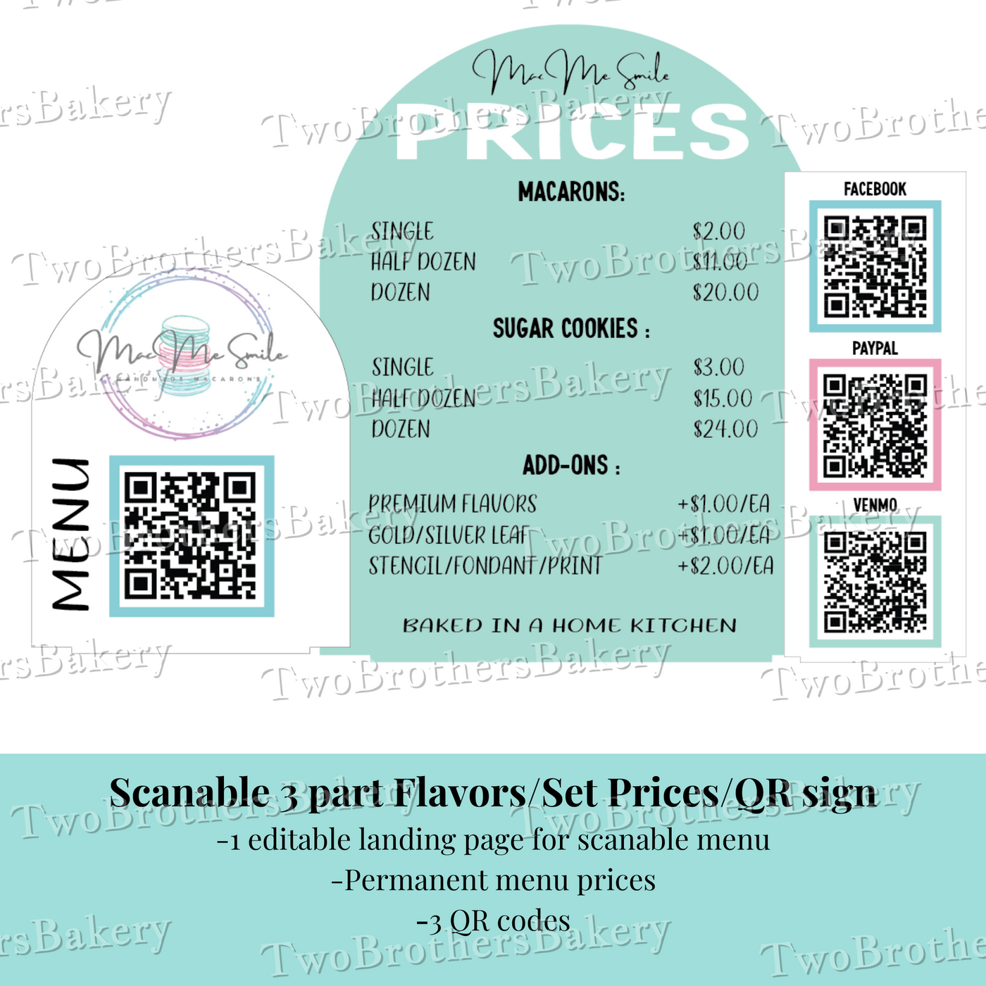 Scan for Menu / Permament Menu / QR codes Sign