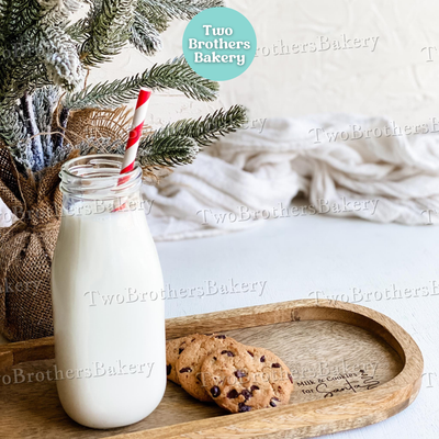 Milk & Cookies Tray for Santa, Christmas Traditions, Gift for Bakers, Holiday Magic