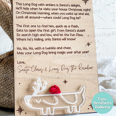 Long Dog Christmas Tradition - Long Dog Ornament & Hide and Seek Game, Personalized Family Keepsake, Kids Holiday Ornament, Family Keepsake