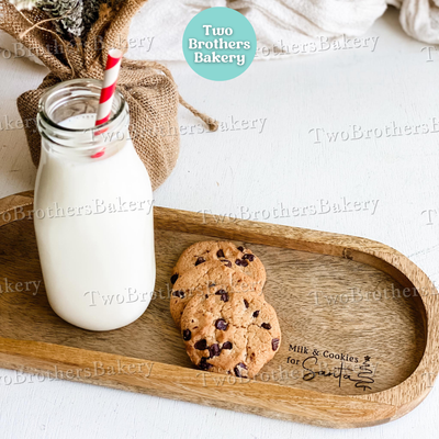 Milk & Cookies Tray for Santa, Christmas Traditions, Gift for Bakers, Holiday Magic