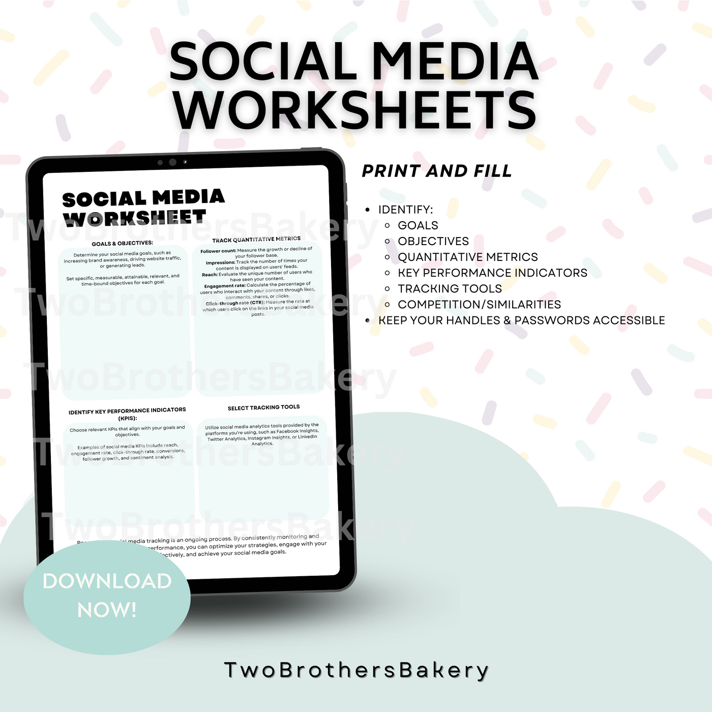 Social Media Worksheets