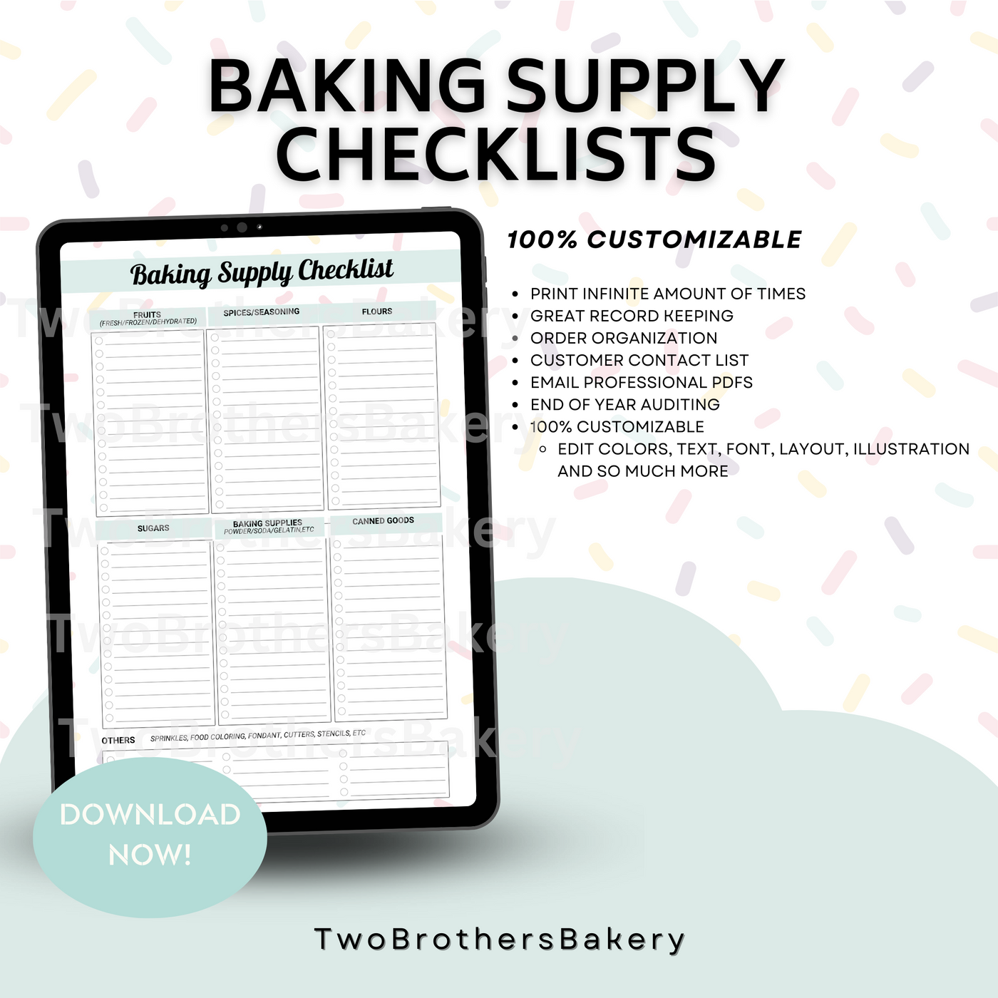 Baking Supply Checklist