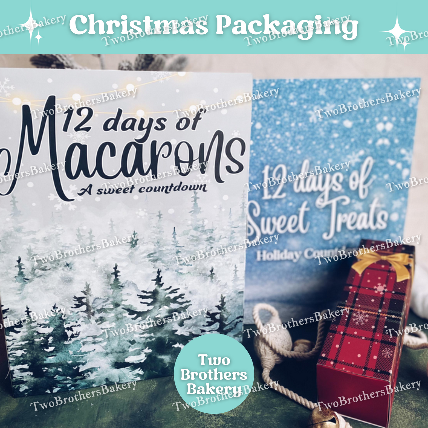 12 Days of Sweet Treats Advent Calendar Box, Empty Christmas Countdown Packaging for Bakers, Fill with Cookies, Macarons, or Gifts, DIY Holiday Box with 12 Compartments, Flat Pack Assembly