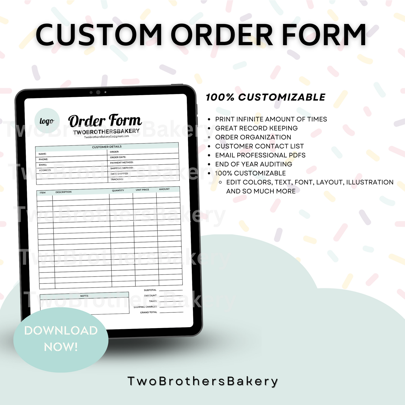 Bakery Order Form