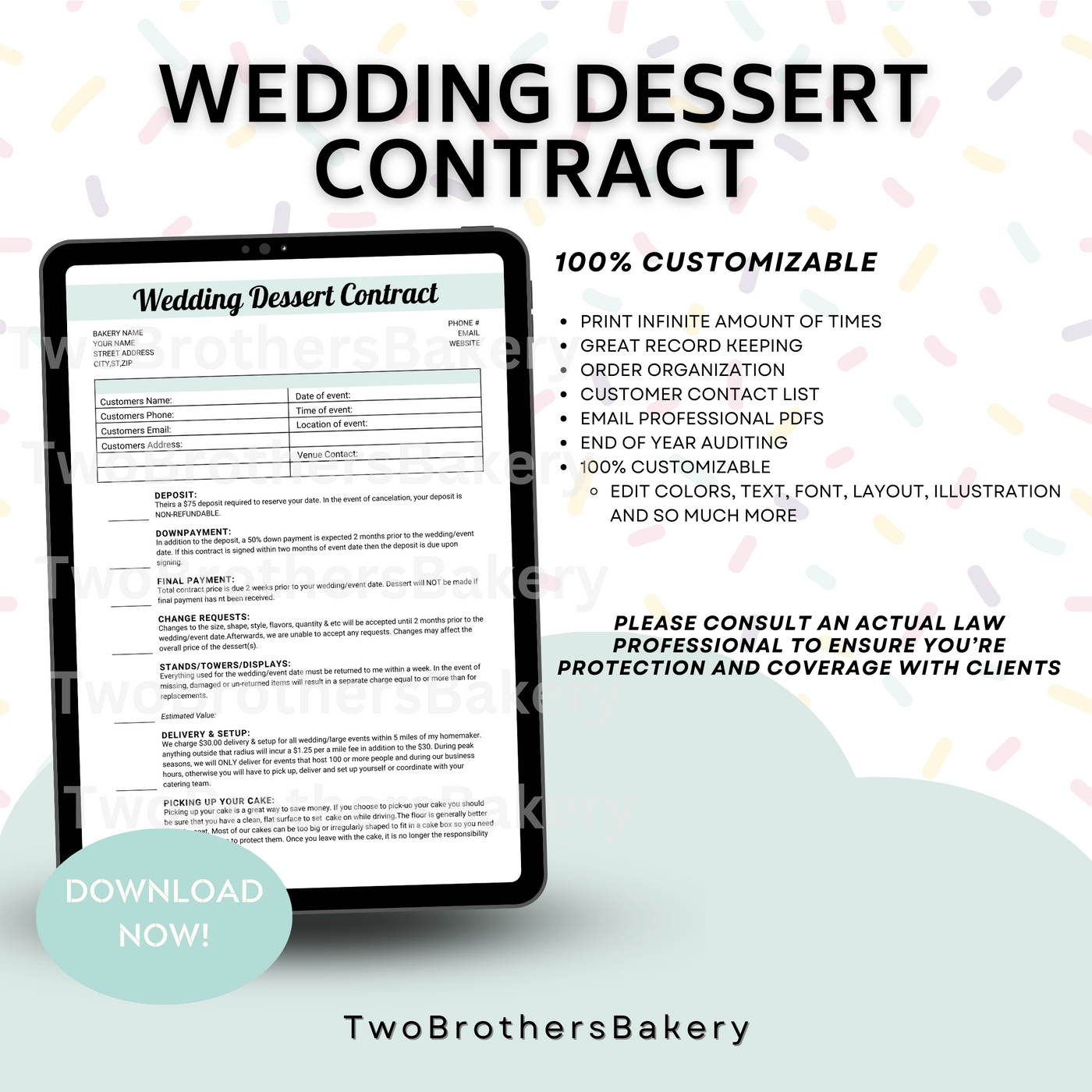 Wedding Dessert Contract