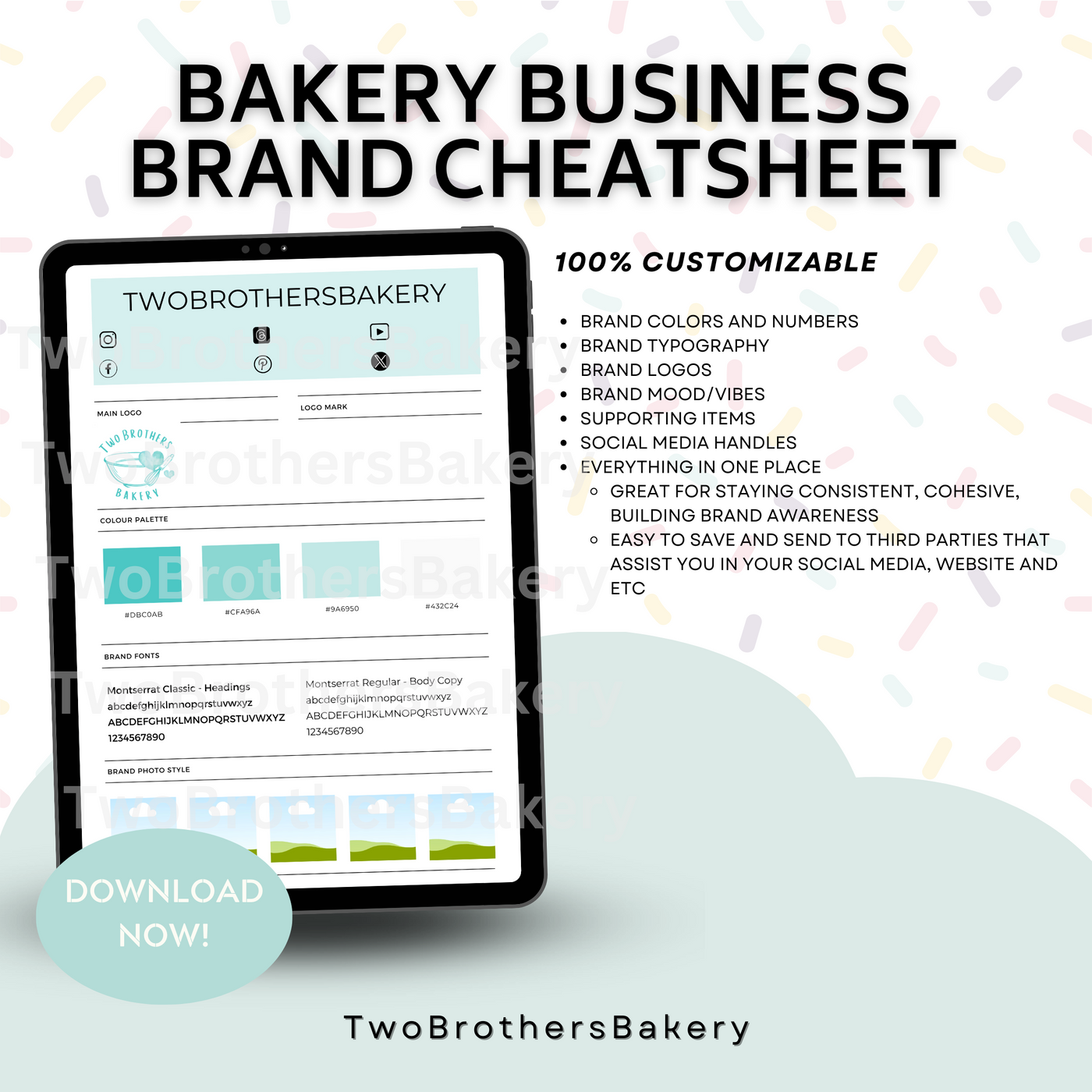 Bakery Brand Board Template